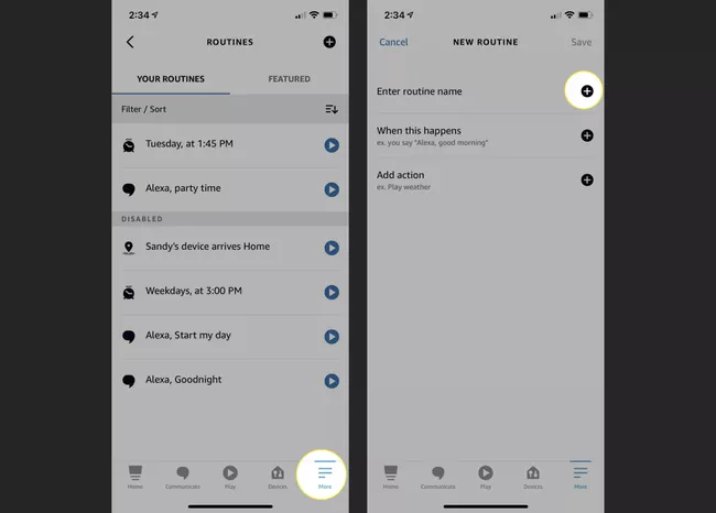 Use las rutinas de Alexa para configurar una alarma en su iPhone.