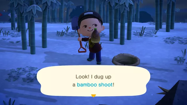 Animal Crossing: los personajes jugadores buscan brotes de bambú en New Horizons