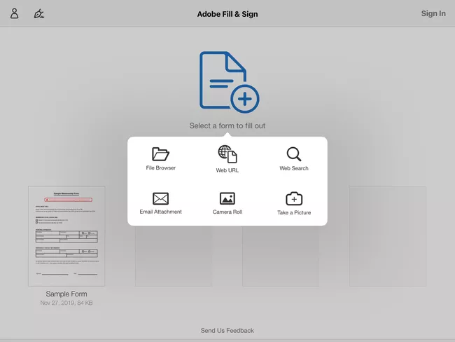 Localice archivos PDF en Adobe Fill Sign