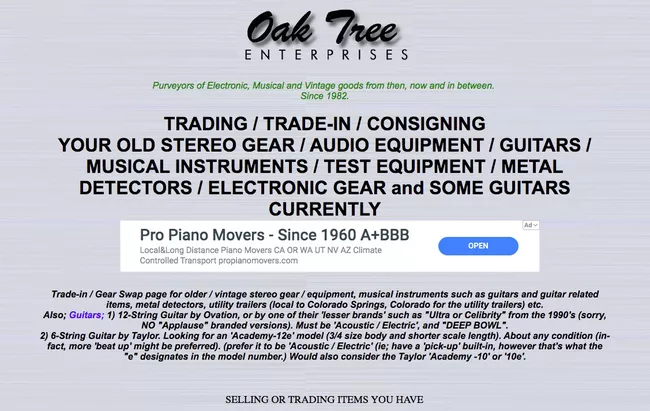 Oak Enterprises vende sistemas estéreo usados ​​en línea
