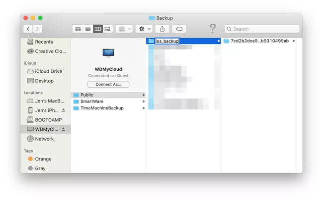 Cambie el nombre de la carpeta de copia de seguridad de iOS en Finder